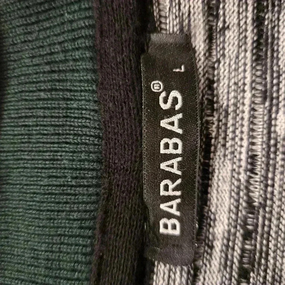 Barabas Mens Turtleneck Stand Up Collar Striped Knit Sweater Gray Size Large - Picture 12 of 13